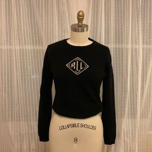 100% lambs wool black crew neck Lauren Ralph Lauren sweater. Size L, runs small.